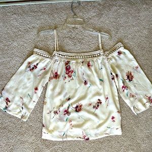 Love Stitch flowy off the shoulder blouse with spaghetti straps in M